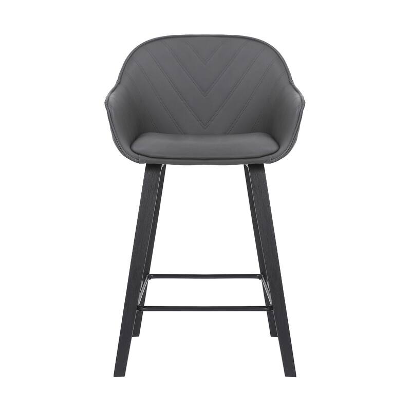 30" Grey Faux Leather Bar Stool with Wooden Frame 36 x 21 x 21 Bed Bath & Beyond 36367249